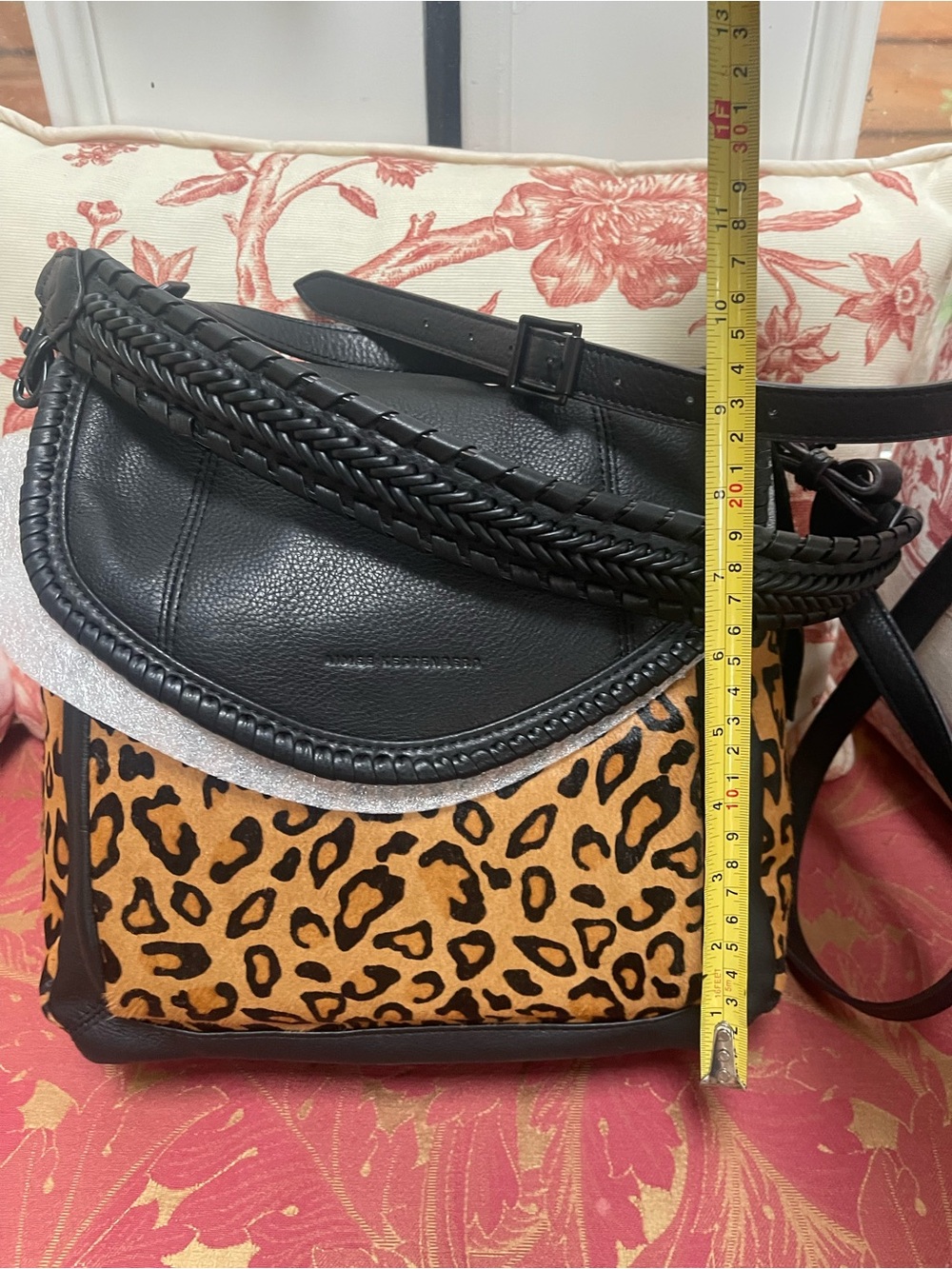 Aimee Kestenberg Black Shoulder Bag with Leopard Print - Picture 2 of 8